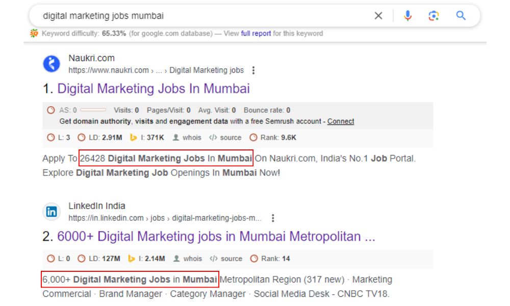 Job digital marketing opportunities in Mumbai