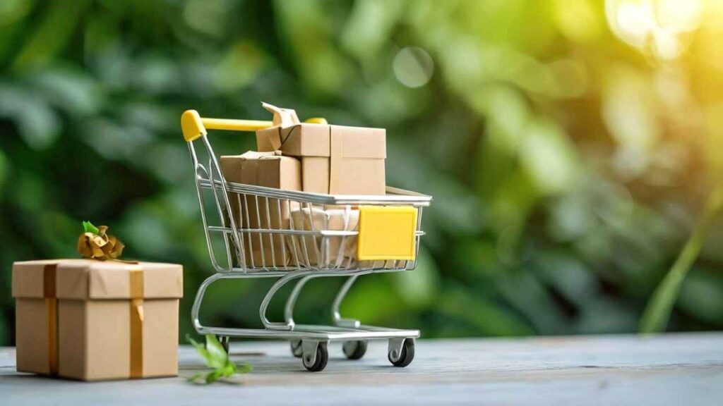 An eco-friendly e-commerce package representing the growing trend of sustainability in online shopping