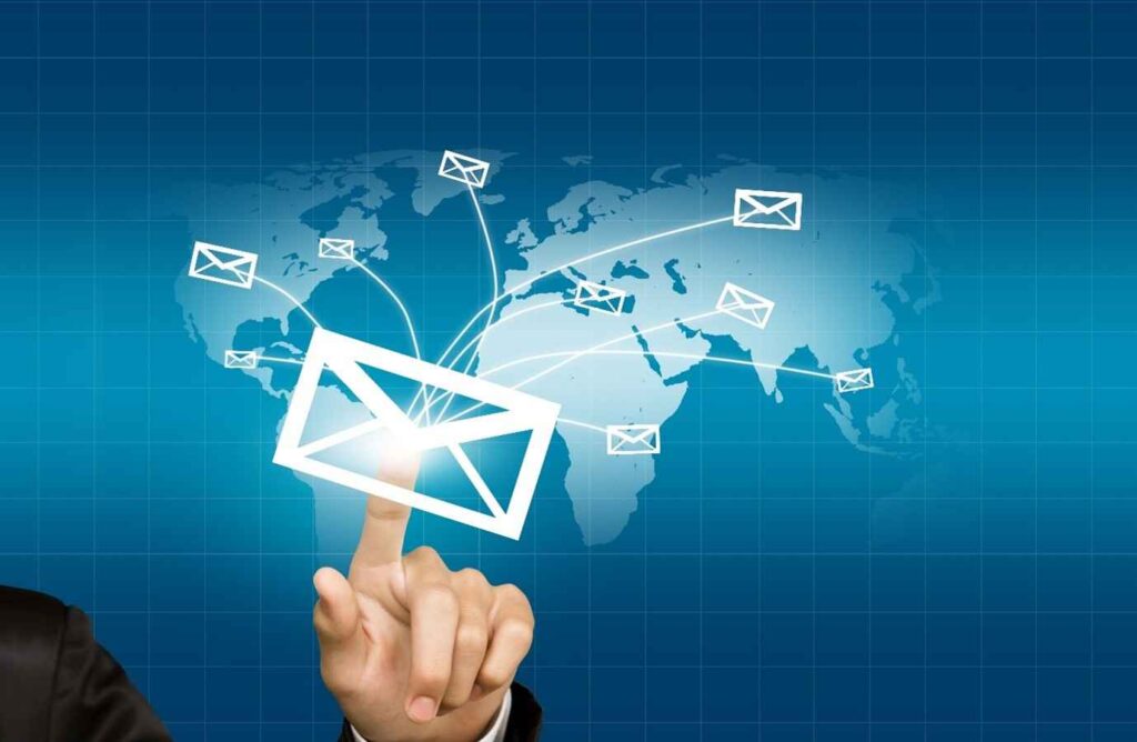 This image shows we can send emails in every part of the world