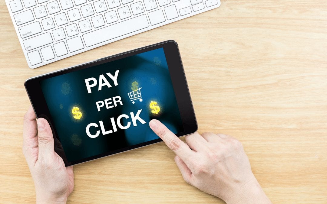 Image shows that pay per click